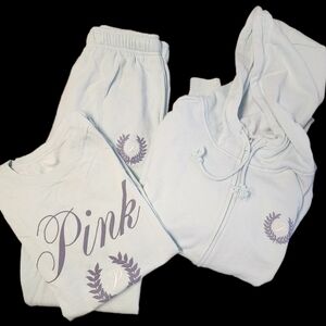 Pink- Vicroria Secret- Opal Blue- Sweatshirt/Sweatpants/Shirt Bundle